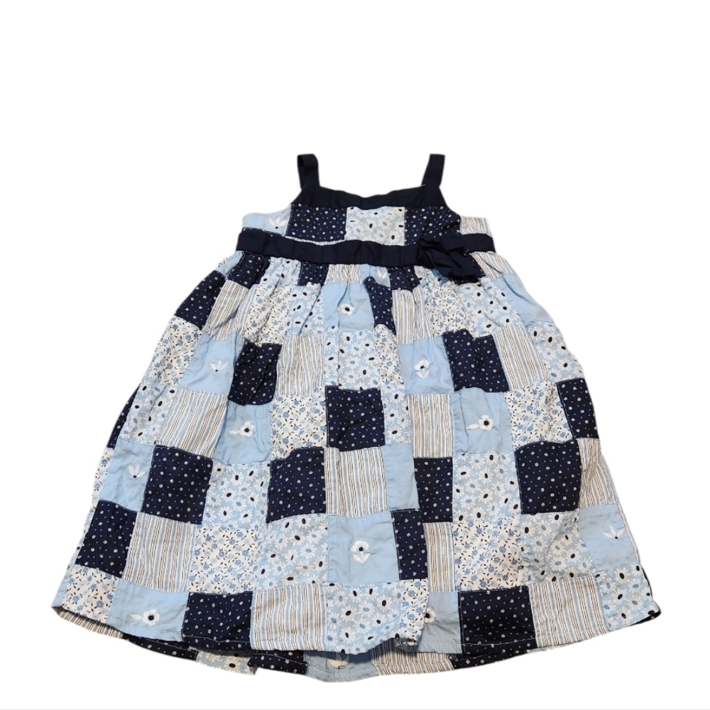 2007 Janie and Jack Toddler Girl's Blue Skies Patchwork Floral Dress 18-24 Month - Picture 6 of 13